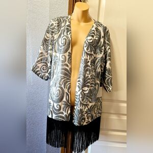 BRAND NEW LADIES MEDIUM 1.STATE SEQUIN FRINGE KIMONO